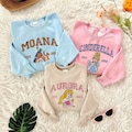 Princess Character Embroidered Youth Sweatshirt, Cartoon Shirts, Princess Girl Tee, Family Trip Shirt, Birthday Gifts For Girl product logo