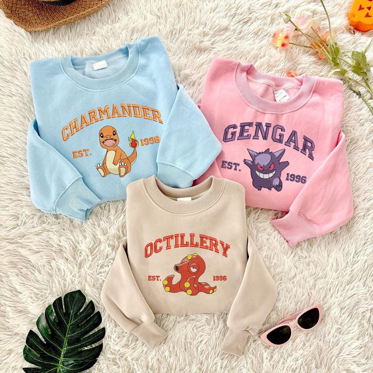 Family Poke Characters Character Sweatshirt, Buy 1 shirt get 1 random patches, Anime Manga Shirt, Anime Lovers, Family Gift ESH1026-1200.H.C