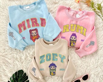 Sweat à Capuche Enfant 100% Coton - Style K-Pop, Unisexe, Personnages Demon Hunters - 7
