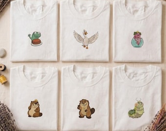 Embroidered DISNEY Hoppers Animal T-Shirt,Funny Animal Tee, Disney Movie 2026, Tom Lizard Fish Queen Mabel Henry, Vintage Vacation Gift