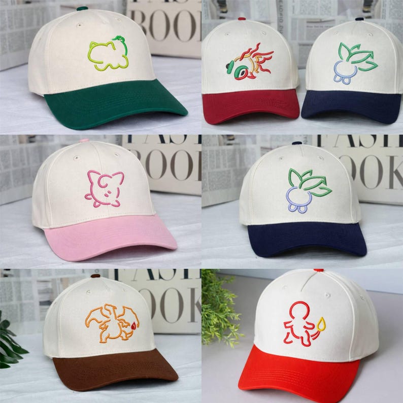 Custom Anime Characters Embroidered Hat, Anime Sun Hat, Anime Lover, Gift For Friends, Family Trip Hat, Anime Fans Hat image 3