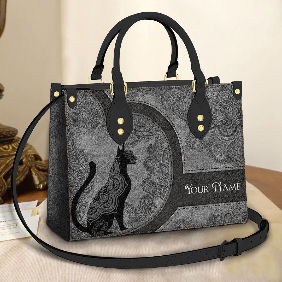 Picture of Personalized Cat Leather Bag, Crossbody Bag, Woman Shoulder Bag, Gift ...