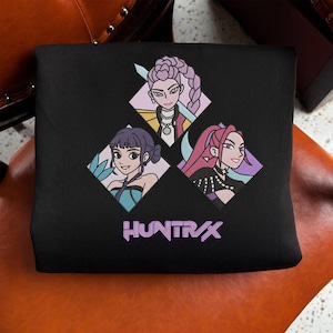Band Huntrix Embroidered Sweatshirt, Kpop Huntrix Tee, Rumi Zoey Mira Derpy, Demon Hunters Family Shirt, Gift For Fans ESH5261