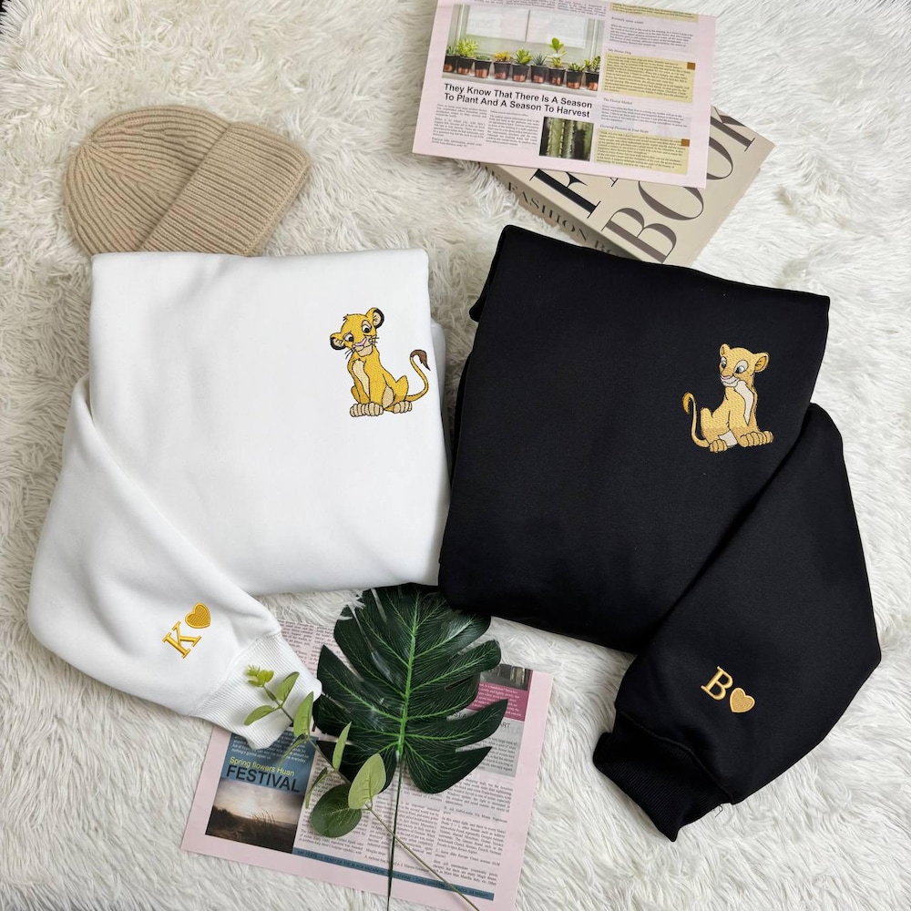 Embroidery Nala Simba Matching Shirts, Lion King Couples Shirts, Couple Shirt, Matching Valentines Shirts, Honeymoon Shirts Eh345-346.L.H.C Iconictees