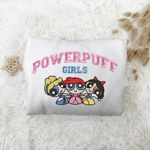 Embroidery Powerpuff Girls Princess Sweatshirt, Cartoon Shirts, Trending Crewneck, Halloween Shirt, Gift For Friends, Gift For Her ESH795