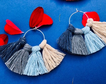 Macrame Earrings. Handmade Jewelry. Tassel Earrings.