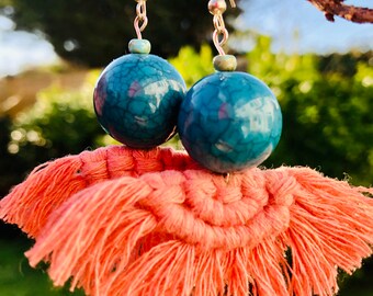 Macrame Earrings. Handmade Jewelry. Boho Macrame.