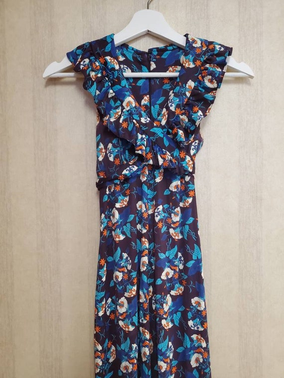 60s vintage floral maxi dress, boho summer, wrap,… - image 2