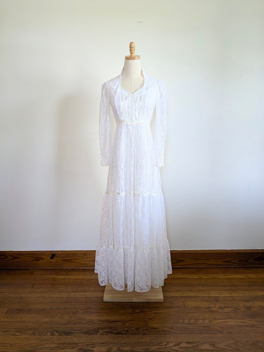 Original 1970s Gunne Sax Wedding Dress, Vintage Prairie Lace Bridal ...