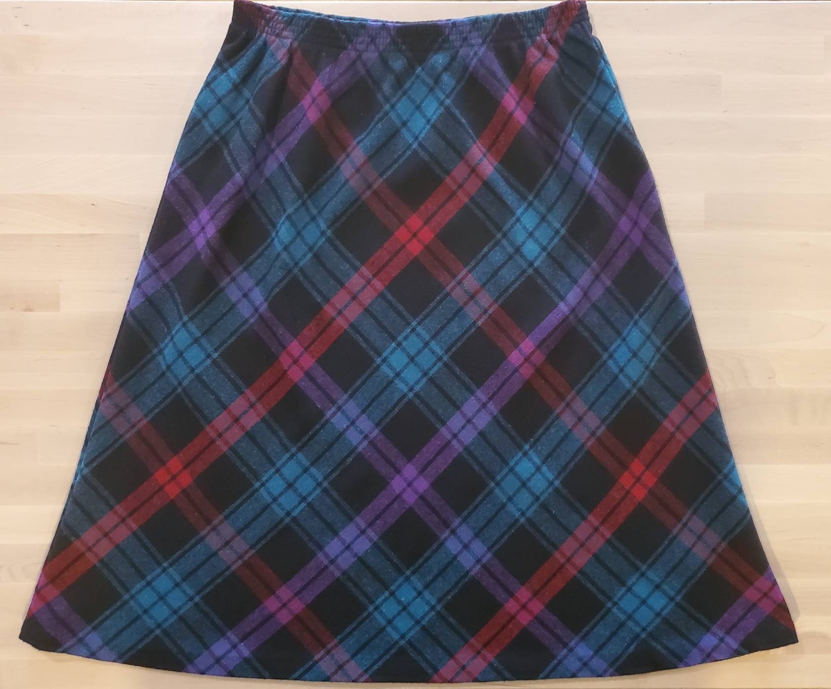 Neon Plaid Skirt Etsy Canada