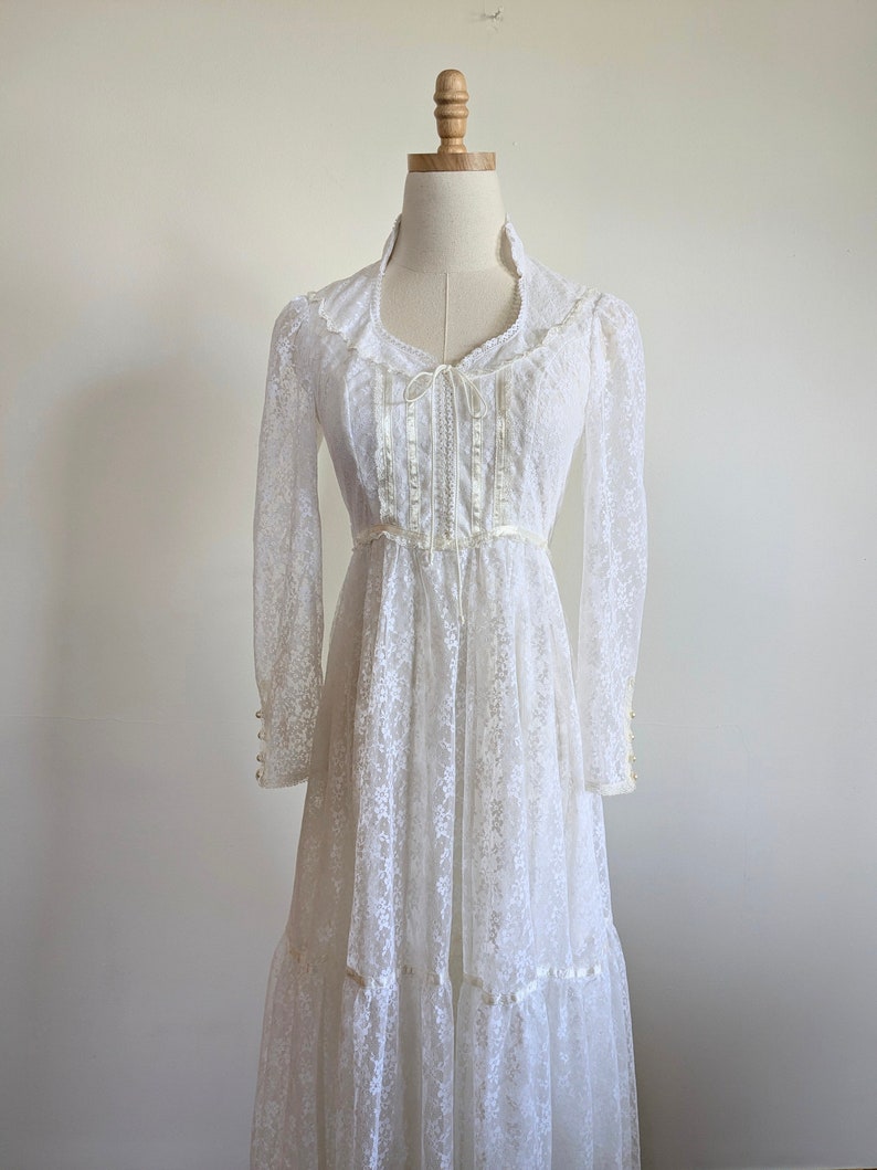 70s Gunne Sax Lace Wedding Dress, Vintage Bridal Gown, Size 0/2 - Etsy