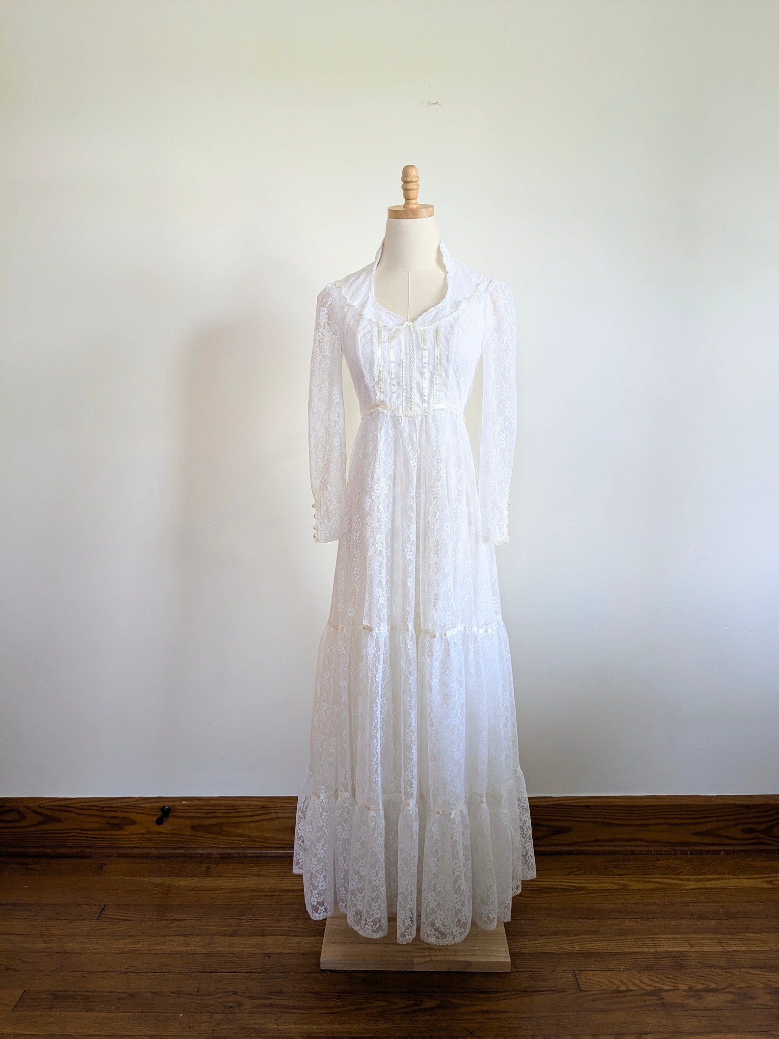70s Gunne Sax Lace Wedding Dress, Vintage Bridal Gown, Size 0/2 - Etsy