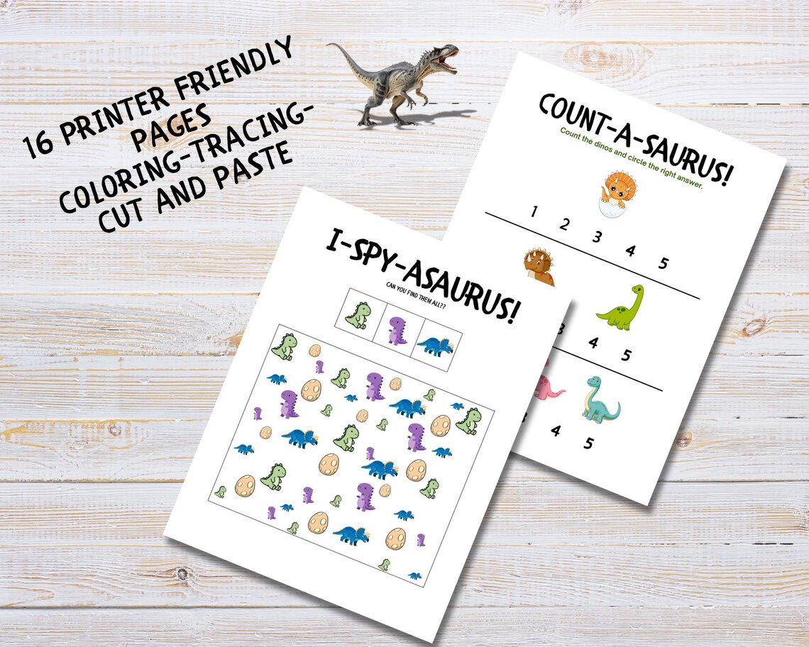 Dinosaur Activity Pack for Toddlers Ages 2-4 Colorful Preschool ...
