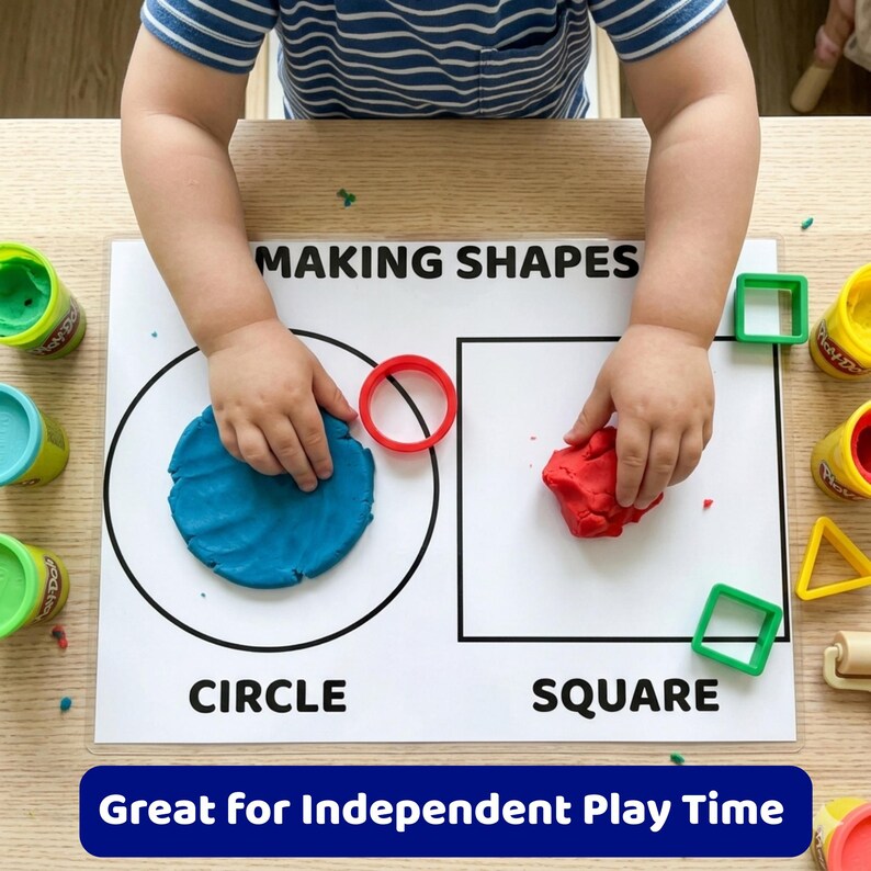 Shape Pattern Mats Printable Shape Practice Playdough Mats for Kids Ages 2-6 in Ink ...