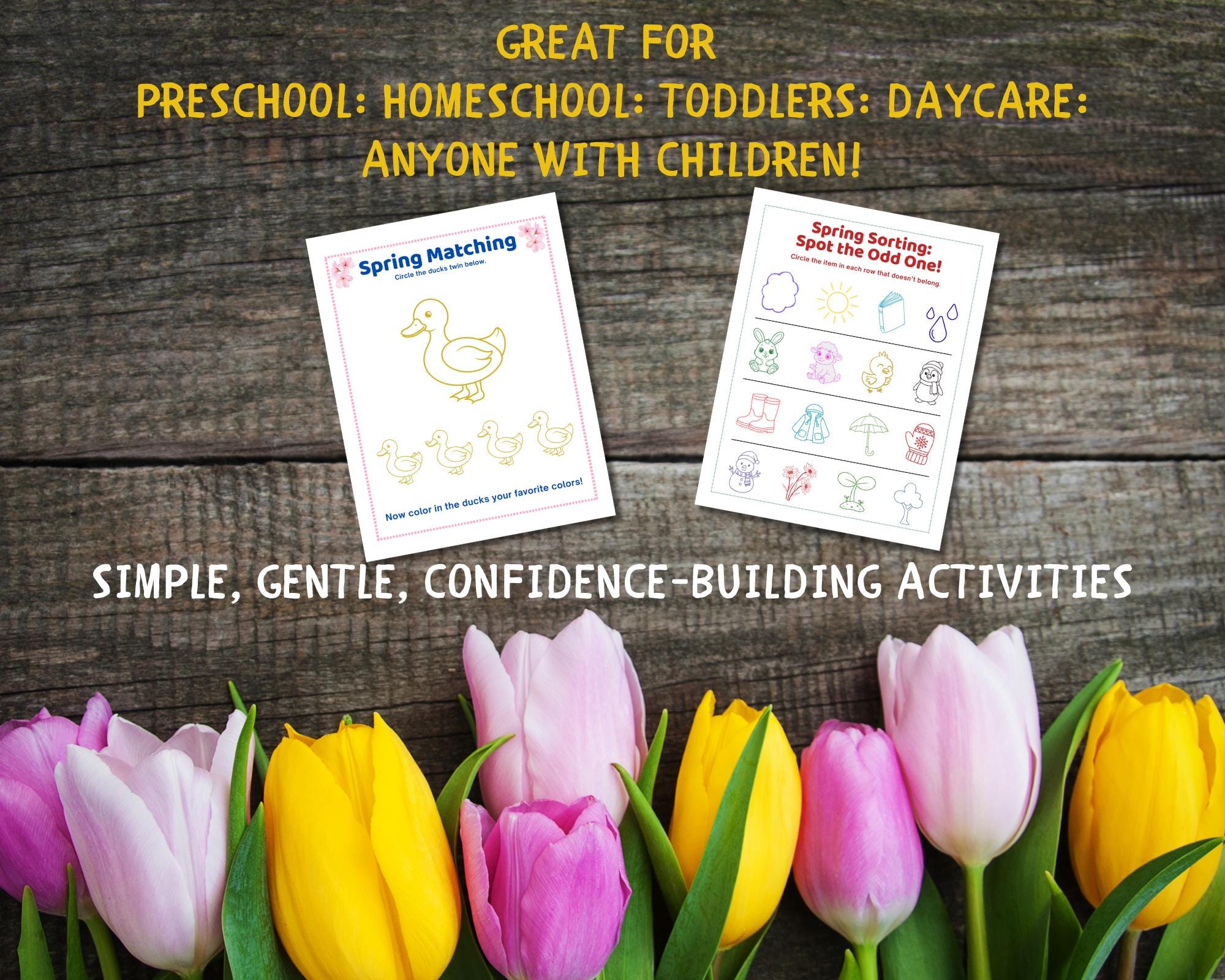 Spring Activity Pack for Preschool & Kindergarten Ages 3-6 Colorful ...