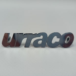 Emblem written Lamborghini Urraco 80mm Chrome Sign Badge Emblem Logo