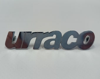 Emblem written Lamborghini Urraco 80mm Chrome Sign Badge Emblem Logo