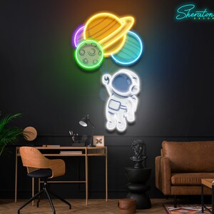 digtere Kilde mønster Neon Sign Balloon Astronaut Custom Neon Sign Neon Sign Wall - Etsy Singapore
