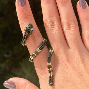 Miyuki-slangenring met kralen, verstelbare statement-sieraden