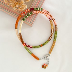 Beaded choker, Hand woven necklace, Colorful beaded necklace,Handmade jewelry, Boho Miyuki bead choker,Multi color Necklace,Custom Mom Gifts image 5