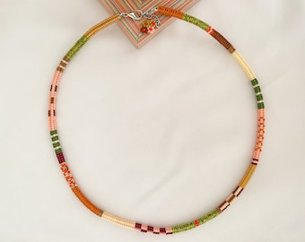 Beaded choker, Hand woven necklace, Colorful beaded necklace,Handmade jewelry, Boho Miyuki bead choker,Multi color Necklace,Custom Mom Gifts