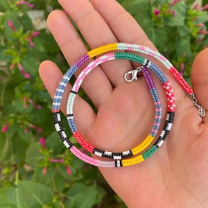 Beaded choker, Hand woven necklace, Colorful beaded necklaces ,Handmade jewelry, Boho Miyuki bead choker,Best gift for her, Retro Necklace