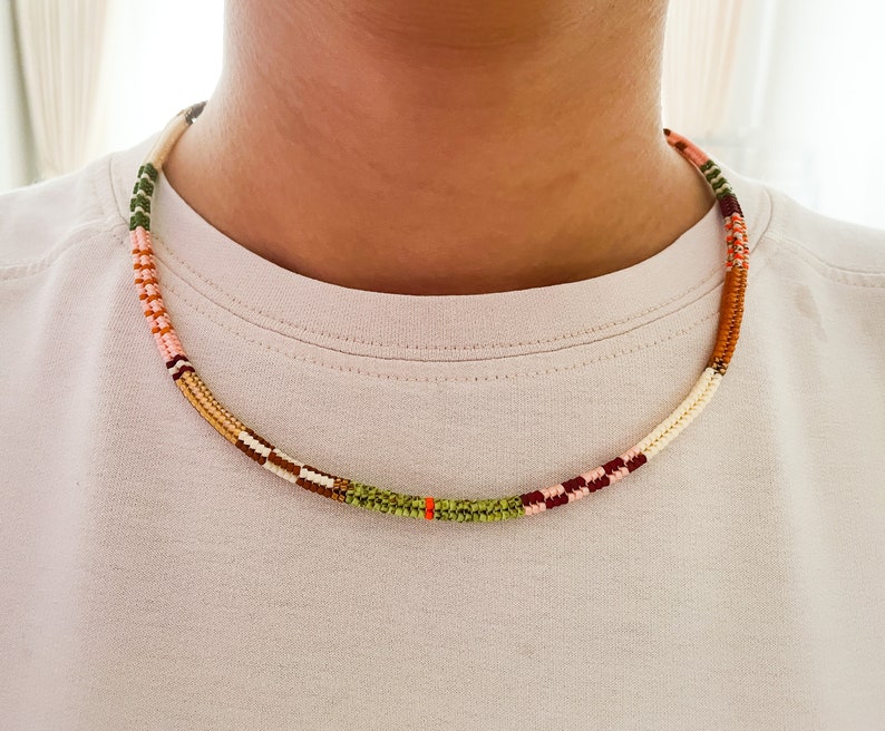 Beaded choker, Hand woven necklace, Colorful beaded necklace,Handmade jewelry, Boho Miyuki bead choker,Multi color Necklace,Custom Mom Gifts image 9