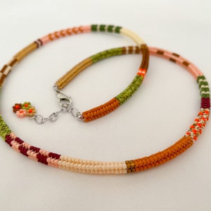 Beaded choker, Hand woven necklace, Colorful beaded necklace,Handmade jewelry, Boho Miyuki bead choker,Multi color Necklace,Custom Mom Gifts image 3
