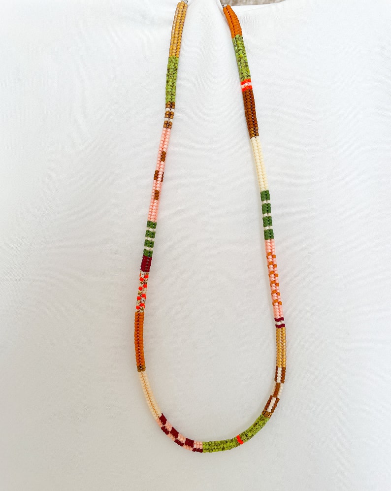 Beaded choker, Hand woven necklace, Colorful beaded necklace,Handmade jewelry, Boho Miyuki bead choker,Multi color Necklace,Custom Mom Gifts image 6