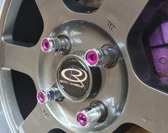Rota Wheels Gel Overlay Wheel Centre Caps - carbon base