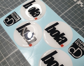 Bola Gel Overlay Wheel Centre Caps - White base