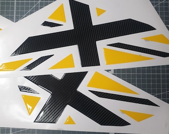 Vauxhall Astra J Quarter Window Gel 3D - Carbon and Yellow