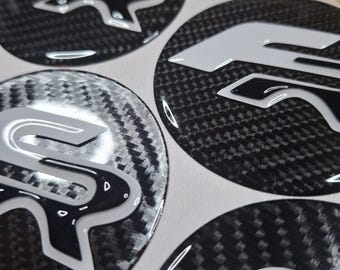 3D Seat Cupra FR Gel Overlay Wheel Centre Caps - Carbon base