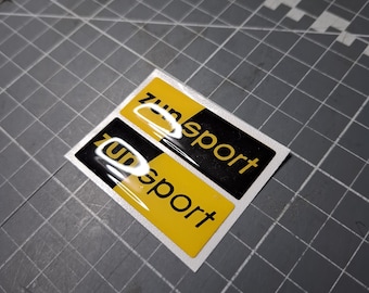 2 x Zun Sport 3D Stickers - Yellow and Black