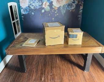 Utskrivbara miniatyr Amazon-lådor för dockhus, modell eller diorama