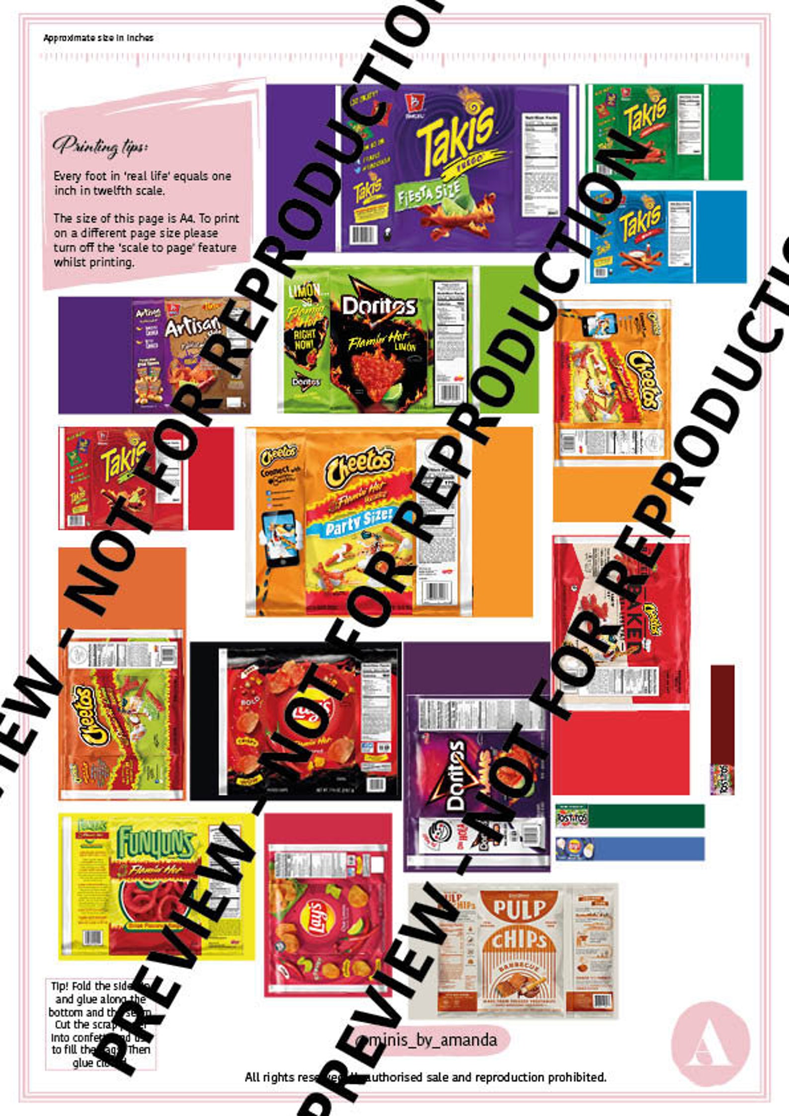 Printable Miniature Spicy Potato Chip Packages for Dollhouse - Etsy Canada