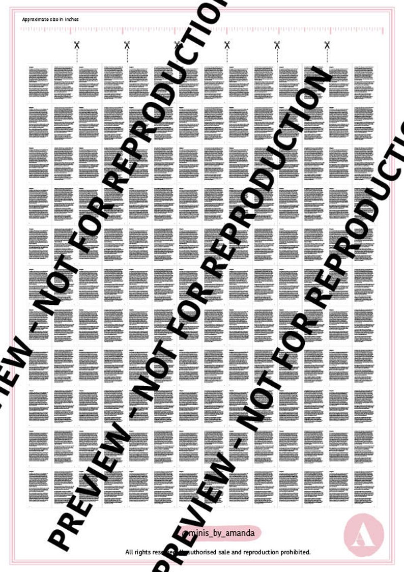 K&ouml;nnte beinhalten: Ein schwarz-wei&szlig;es druckbares Muster mit einem Raster aus 64 Quadraten, die jeweils ein anderes Design enthalten. Das Muster ist mit "Leminis by amanda" beschriftet und enth&auml;lt den Text "Alle Rechte vorbehalten. Nicht autorisierter Verkauf und Vervielf&auml;ltigung verboten."
