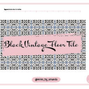 Printable Miniature Vintage Black and White Floor Tile for Dollhouse, Model or Diorama