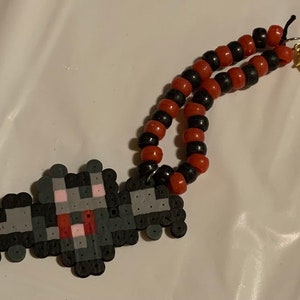 Pixel Bat Perler Bead Keychain
