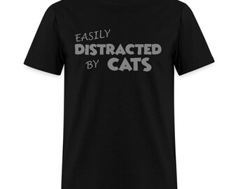 Camiseta "Me distraigo fácilmente con los gatos": un regalo divertido para los amantes de los gatos