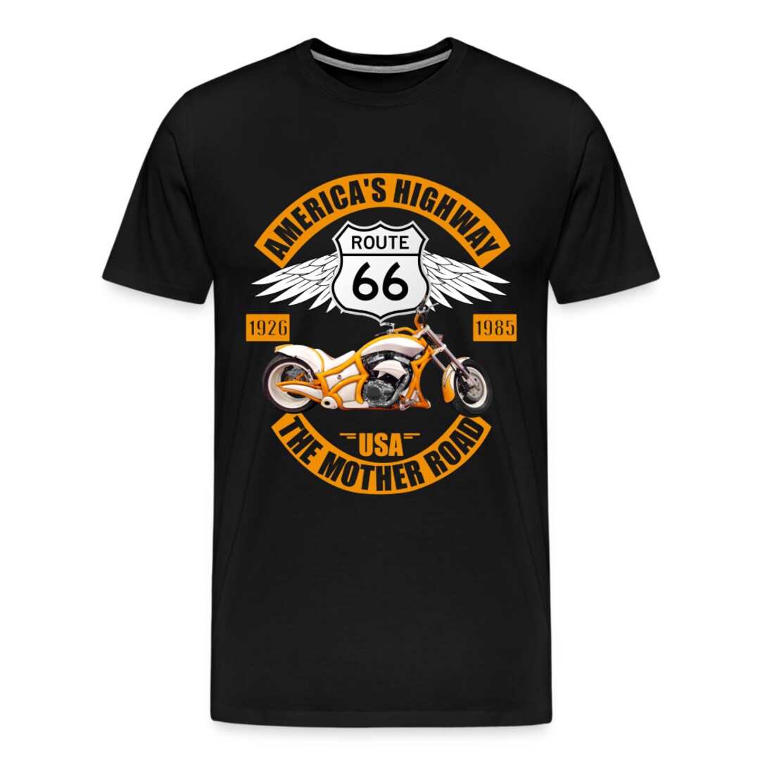 Herren Amerika Es Highway Route 66 Tee Motorrad USA Mother Road 1926