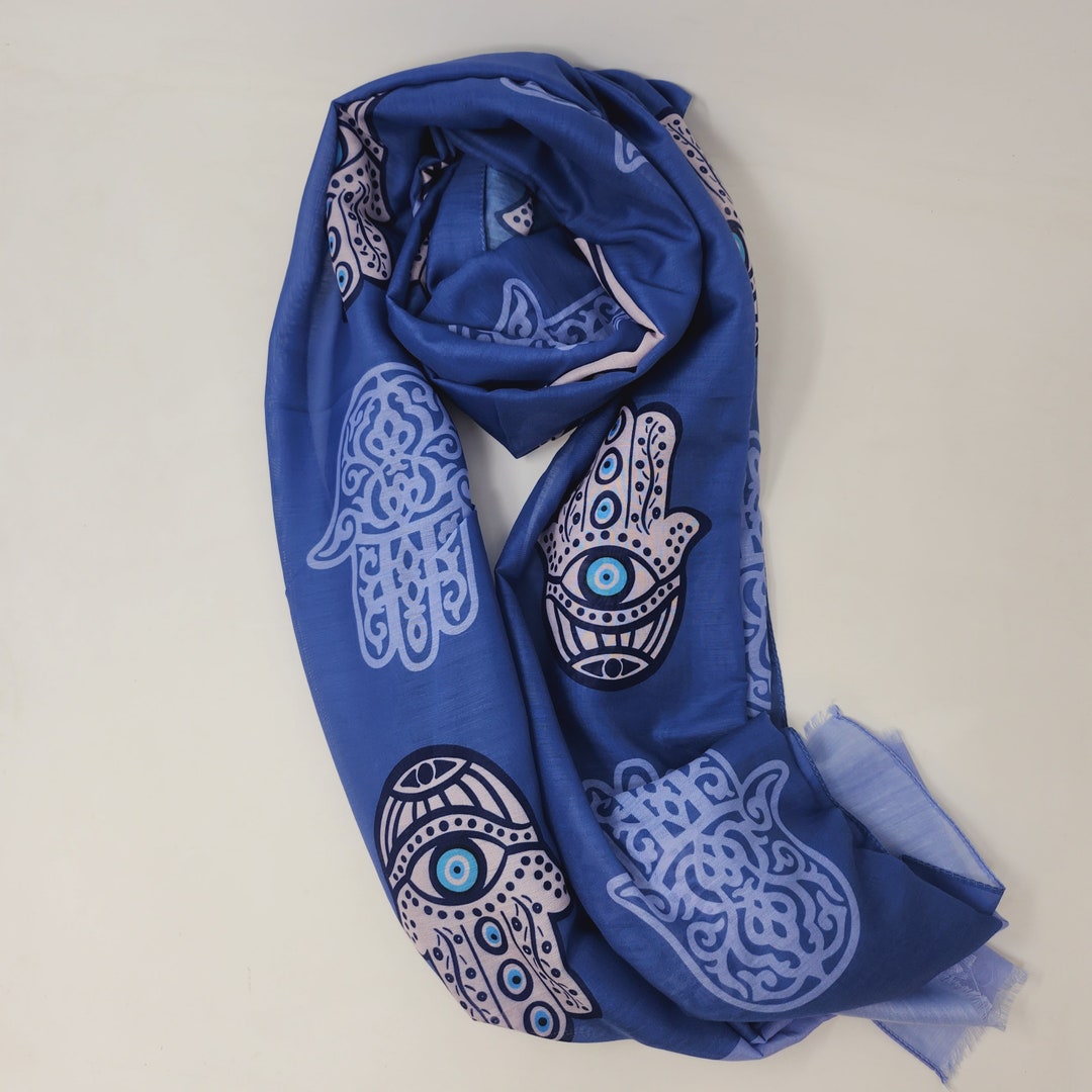 Evil Eye Cotton Scarves Headscarves Turkish Shawl Pashmina XL Etsy UK