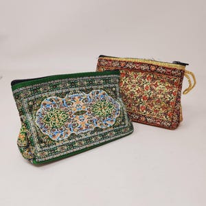 Sac à main bohème, sacs à monnaie/tapis ottoman design sac à main zippé/rangement bohème ethnique