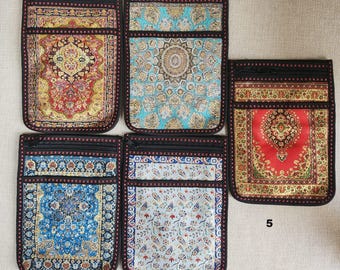 Ethnic Kilim Passport Bag | Turkish Woven Crossbody Travel Wallet