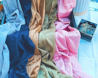 silky cotton bandana, Plain Bubble Chiffon Hijab Shaw, Neck scarf, Silk head wrap