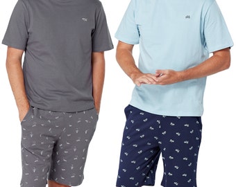 Mens Pyjamas Short Nightwear Shorty Pjs Sleeve Loungewear 100% Cotton Size S-4XL