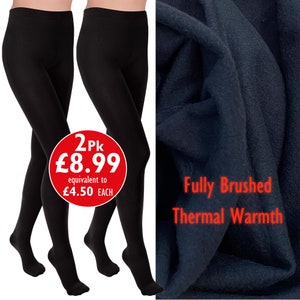 Soft and Cosy 350 Denier Thermal Fleece Tights (Made In Italy) 3 Colours &  4 Sizes