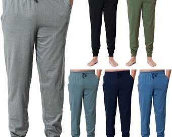 Mens Lounge Pants Pyjama Bottoms Loungewear Cotton Jersey Pants Size S-4XL