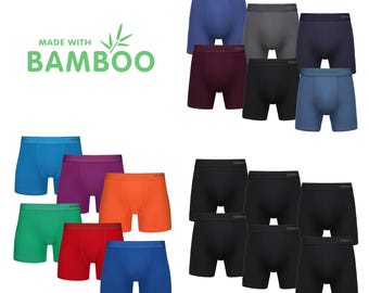 Mens Boxers 6 Pack, Breathable Underwear with Elasticated Waistband Smooth Fabric Contoured Pouch Ultra Durable Elastane Stretch Boxers S-XL