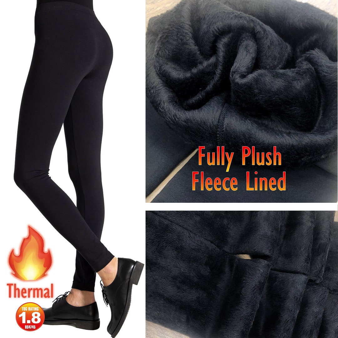 Ladies Thermal Fleece Leggings Heavy 1.8 Tog Womens Winter Warm 1 Pair ...